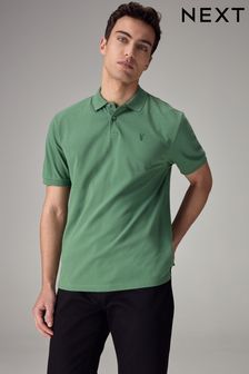 Green Slim Fit Pique Polo Shirt (Q91987) | SGD 32