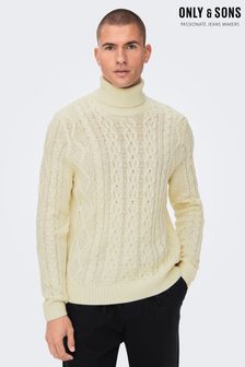 Only & Sons Cream Cable Knit Cosy Jumper (Q92168) | $92
