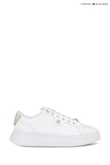Tommy Hilfiger Pointy Court White Sneakers (Q92228) | $223