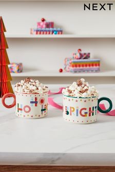 Set of 2 Multi Christmas Mugs (Q92260) | $24