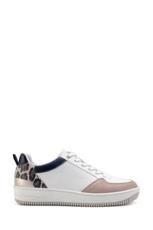 Nine West Womens 'Sileo' White Trainers with Leopard (Q92709) | €92