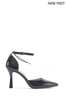 Črni ženski široki čevlji s peto in paščkom okoli gležnja Nine West 'tibby' (Q92725) | €91