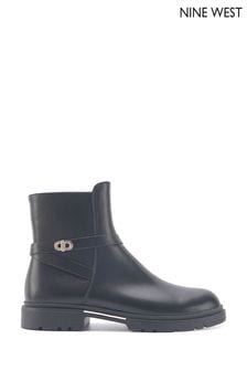 Nine West Womens 'Delenah' Black Ankle Boots with Zipper (Q92733) | €102