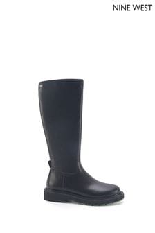 Nine West Womens 'Dautsen' Knee High Flat Black Boots with Zipper (Q92764) | 495 QAR