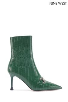 九西女式綠色「oli」鱷魚紋線軸跟踝靴帶拉鍊 (Q92771) | NT$3,730