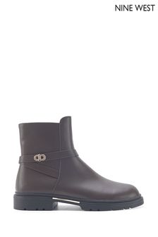 Nine West Womens 'Delenah' Brown Ankle Boots with Zipper (Q92790) | €39