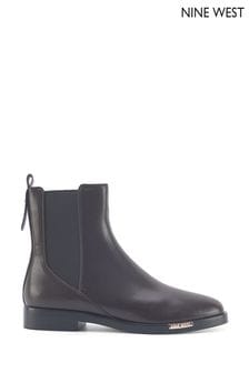 Nine West Womens 'Sandie' Flat Chelsea Brown Boots (Q92791) | €56