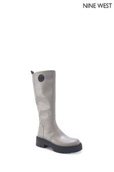 Nine West Womens 'Formina' Grey Flat Lug Sole Knee High Boots (Q92798) | ￥19,380