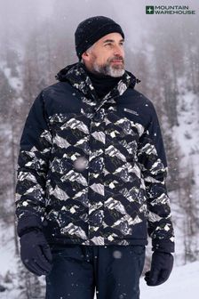 Mountain Warehouse Grey Mens Shadow II Fleece Lined Printed Ski Jacket (Q92916) | €125