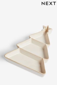 Natural Christmas Tree Divided Nibble Bowl (Q92959) | CHF 22