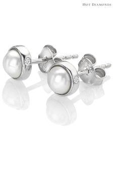 Hot Diamonds Silver Tone Amulets Pearl Earrings (Q92988) | €40