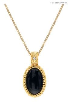 Hot Diamonds HD X JJ Gold Tone Onyx Oval Pendant (Q93003) | 5,436 UAH