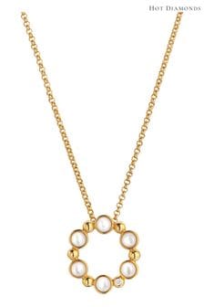 Hot Diamonds HD X JJ Gold Tone Calm Mother of Pearl Circle Pendant (Q93010) | AED527