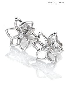 Hot Diamonds Silver Tone Amulets Flower Earrings (Q93023) | ￥6,170