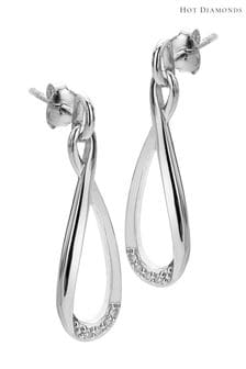Hot Diamonds Silver Tone Flourish Earrings (Q93040) | AED749