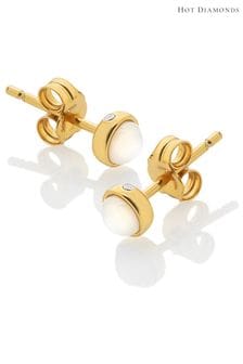 Hot Diamonds X JJ Gold Tone Calm Mother of Pearl Stud Earrings (Q93048) | 319 SAR