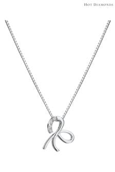 Hot Diamonds Silver Tone Ribbon Pendant Necklace (Q93049) | AED416