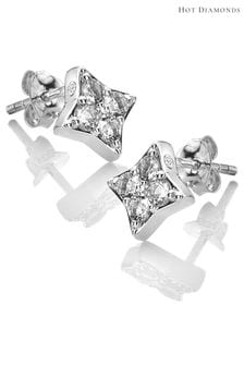 Hot Diamonds Silver Tone Squared Triangle Earrings (Q93078) | ₪ 427