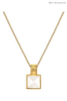 Hot Diamonds HD X JJ Gold Tone Calm Mother of Pearl Square Pendant (Q93079) | €108