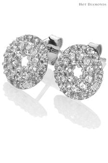 Hot Diamonds Silver Tone Forever White Topaz Earrings (Q93081) | ₪ 402