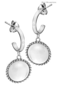 Hot Diamonds Silver Tone Mother Of Pearl Circle Earrings (Q93111) | 448 LEI