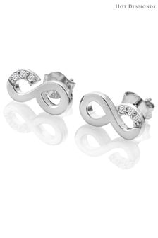 Hot Diamonds Silver Tone Infinity Earrings (Q93113) | SGD 155