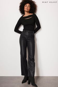 Mint Velvet Black High Rise Straight Jeans (Q93155) | €56