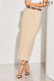 Lipsy Stone Denim High Waist Maxi Skirt (Q93231) | €46