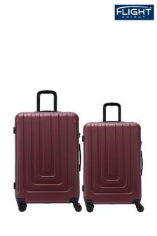 Marrón - Juego de 2 maletas marrones con diseño mediano para facturar y pequeño de mano y estilo rígido de Flight Knight (Q93420) | 141 €