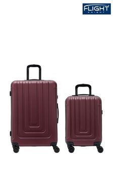 Marrón - Juego de 2 maletas de viaje rosas mediana y grande de cabina y para facturación con carcasa rígida de Flight Knight (Q93432) | 170 €
