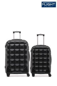 مجموعة من 2 حقيبة أمتعة صلبة لتسجيل الوصول متوسطة الحجم وحقيبة سفر صغيرة بنقش فقاعات من Flight Knight (Q93434) | 555 د.إ