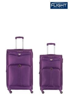 紫色 - Flight Knight中號托運和小型隨身軟殼旅行藍色行李箱2件套 (Q93440) | NT$5,600