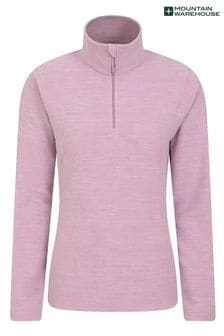 Mountain Warehouse Pink Snowdon Melange Womens Half-Zip Fleece (Q93597) | OMR13