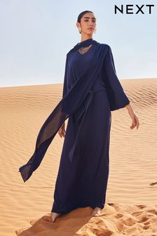 Long Sleeve Scarf Maxi Dress