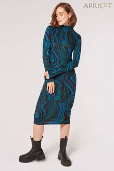 Apricot Blue Marble Painterly Swirl Dress (Q94068) | $71