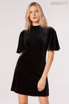 Apricot Black Velvet Flare Dress (Q94093) | €37