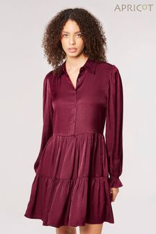 Apricot Red Tiered Shirt Dress (Q94105) | NT$1,400