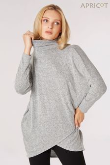 Apricot Wrap Front Soft Touch Tunic