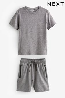Grey Sports T-shirt and Shorts Set (3-16yrs) (Q94214) | ₪ 55 - ₪ 88