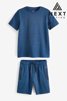 Navy Blue Sports T-shirt and Shorts Set (3-16yrs) (Q94220) | ￥2,260 - ￥3,640