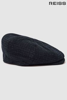 Reiss Navy Arbor Wool Blend Baker Boy Cap (Q94244) | ₪ 423