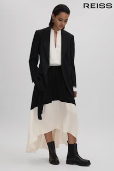 Reiss Black/Cream Emma Colourblock Midi Skirt (Q94249) | AED1,138