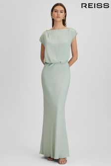 Salbeifarben - Reiss Rupa Drapiertes Maxikleid (Q94253) | 418 €