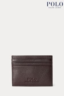 Polo Ralph Lauren Pebbled Leather Brown Card Holder (Q94470) | 358 LEI
