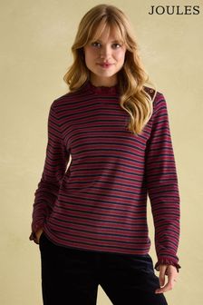 Joules Grace Burgundy Long Sleeve Jersey Top (Q94487) | €53