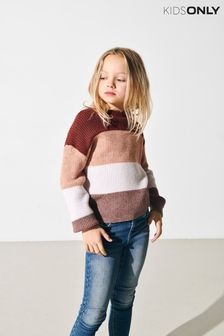 紅色 - ONLY KIDS粉色針織條紋套衫 (Q94643) | NT$840