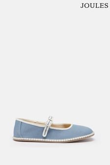 Joules Maddison Light Blue Canvas Mary Jane Shoes (Q94664) | ￥7,040