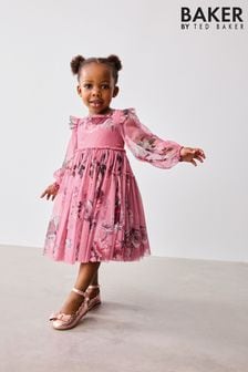 Girls pink ted baker dress clearance
