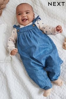 Denim Baby Dungaree and Long Sleeve Bodysuit Set (0mths-2yrs) (Q94781) | AED87 - AED97