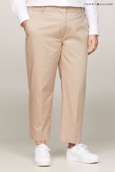 Tommy Hilfiger Cream Curve Slim Straight Chinos Trousers (Q94919) | $188